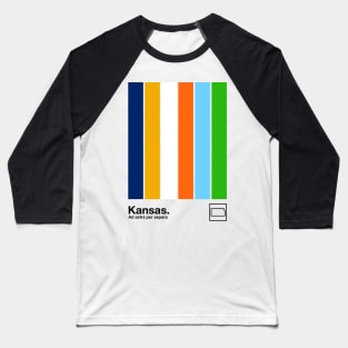 Kansas // Original Minimalist Artwork Poster Design Baseball T-Shirt